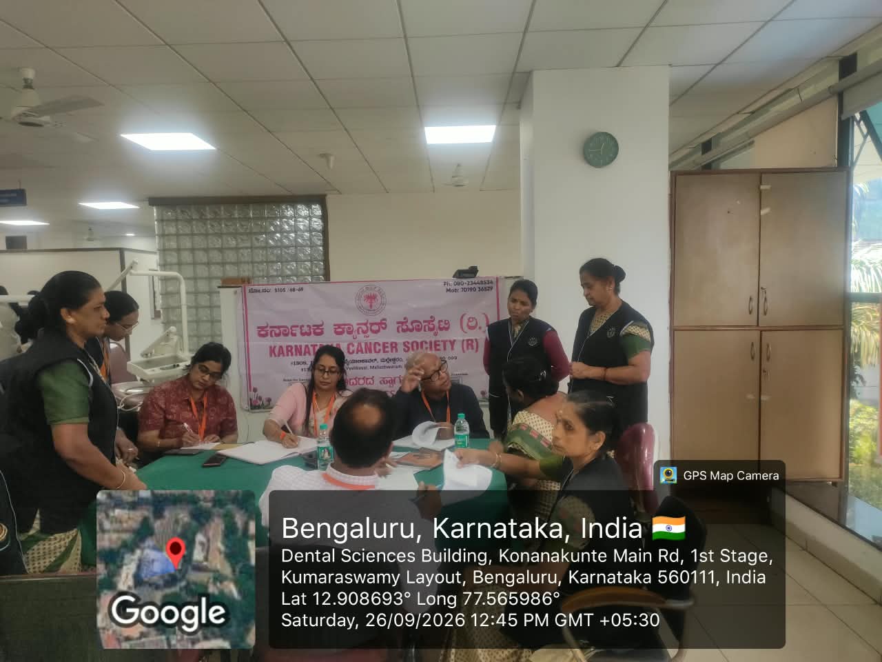 Faculty registration and coordination at Karnataka Cancer Society desk